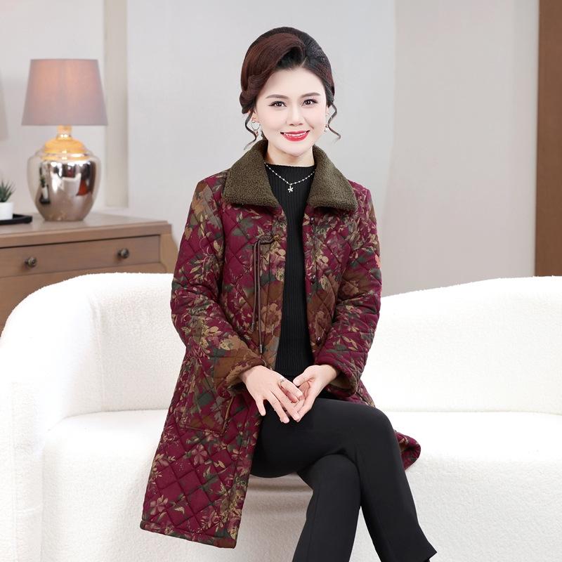 

Stylish Winter Cotton Jacket with Fleece Lining for Middle-Aged and Elderly Women 4XL (135-145 jin)