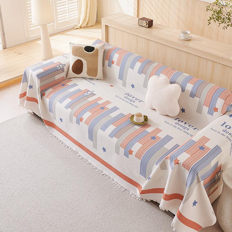 

Ins Style Sofa Towel Cover for Living Room Soft All Inclusive Printed Sofa Cushion Anti-Dirt Dust Proof Furniture Protector 180x130cm