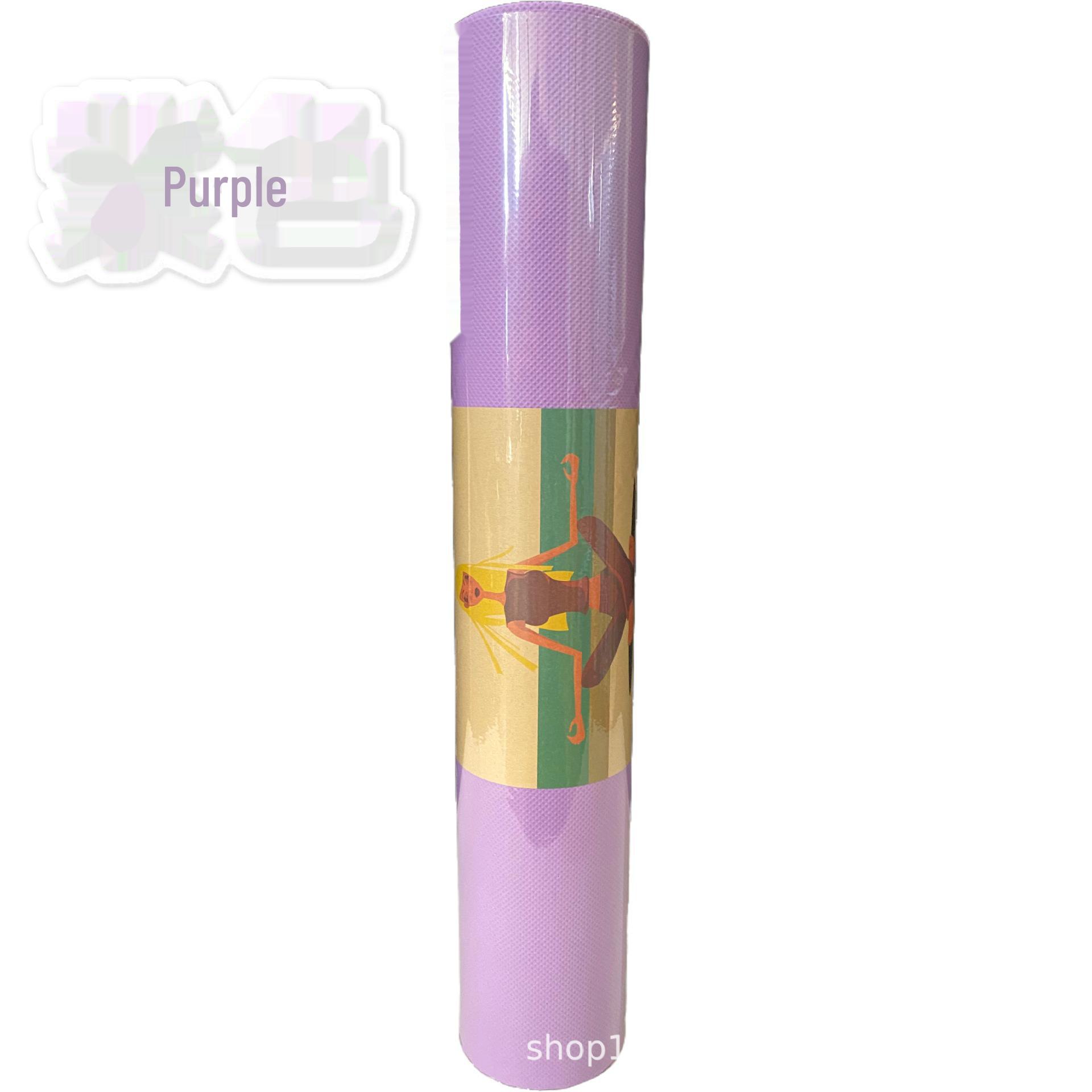 

Коврик для йоги из нетоксичного материала EVA: Однотонный, нескользящий, плотный, экологичный, подходит для фитнеса, кемпинга или дома. 173x61x0.3cm (with elastic band) фиолетовый