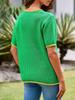 Women's Color Block Puff Sleeve Knit Sweater Crew Neck Ribbed Going Out Top