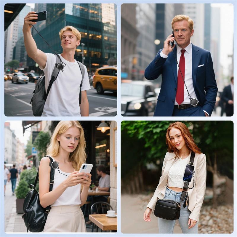 Magnetic Belt Clip Holder Mobile Phone Holder Backpack Clip Metal Hook Spring Rope For Magsafe Iphone Accessories