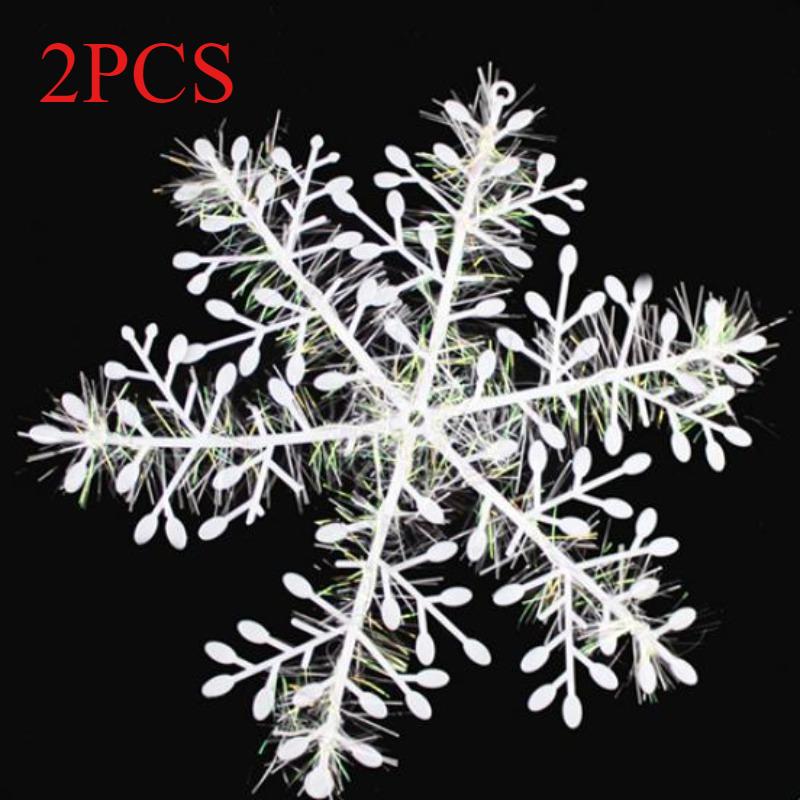 3 Pcs White Snowflake Artificial Christmas Festival Party Home Decor Ornaments