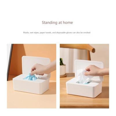 Dustproof Wet Tissue Box with Lid Portable Baby Nappy Wet Tissue Organiser Home Car Office Tissue Organiser Wipes Dispenser