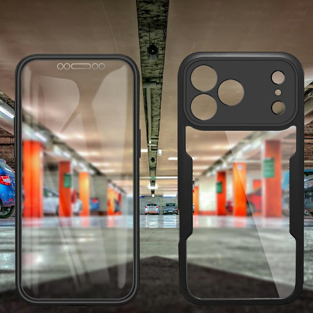 For iPhone 17 Pro Case Acrylic+TPU Clear Phone Cover with PET Screen Film