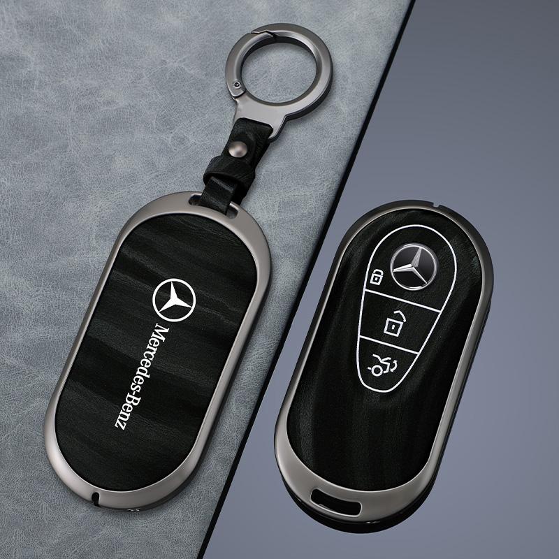 2025 New Metal Leather Car Remote Key Case Cover Protector Shell For Mercedes Benz 2022 C S Class W206 W223 S350 C260 C300 S400