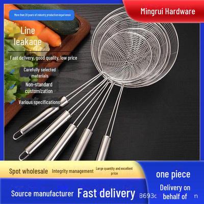 Stainless Steel Kitchen Drain and Frying Spoon - Large Noodle Filter Screen
