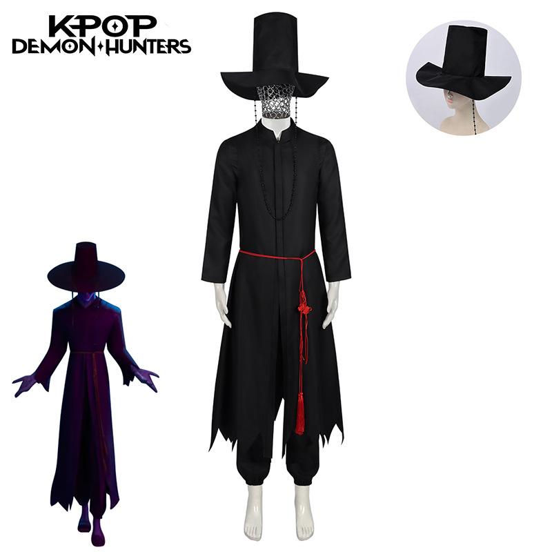 Kpop Demon Hunters Jinu Saja Boys Halloween Cosplay Costume Men Uniform Hat Role Playing Huntrix Group Idol Outfit Party Suit