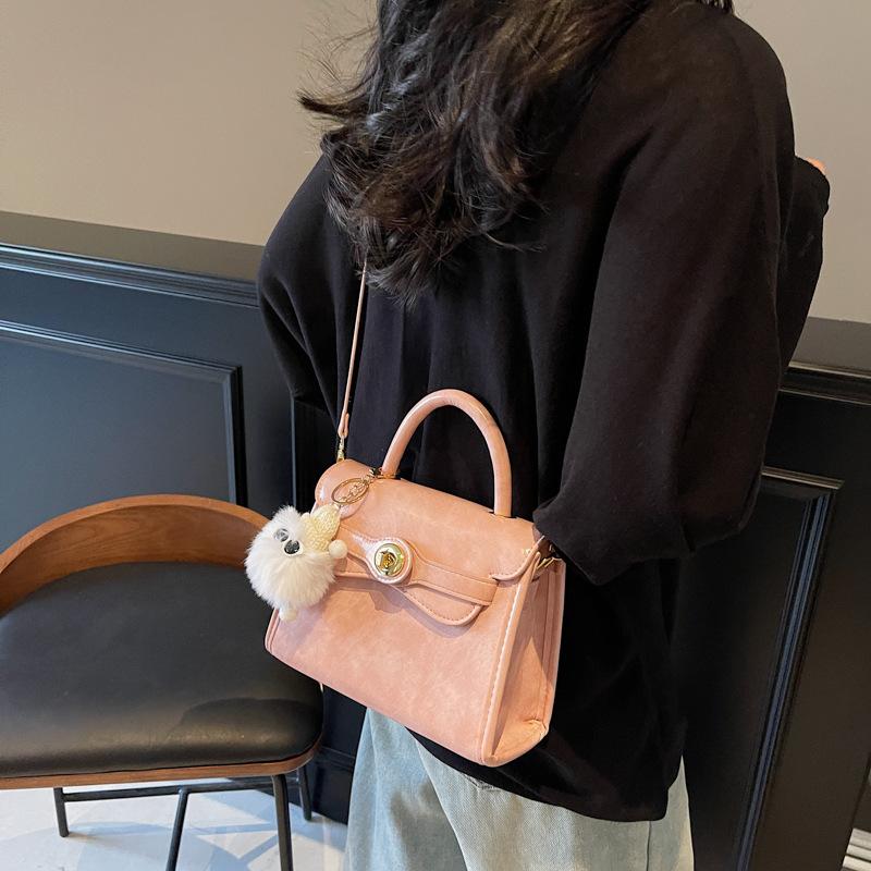 Bag Women's 2025 New Korean Edition Tide Fashion Portable Kelly Bag Premium Textured Shoulder Crossbody Bag