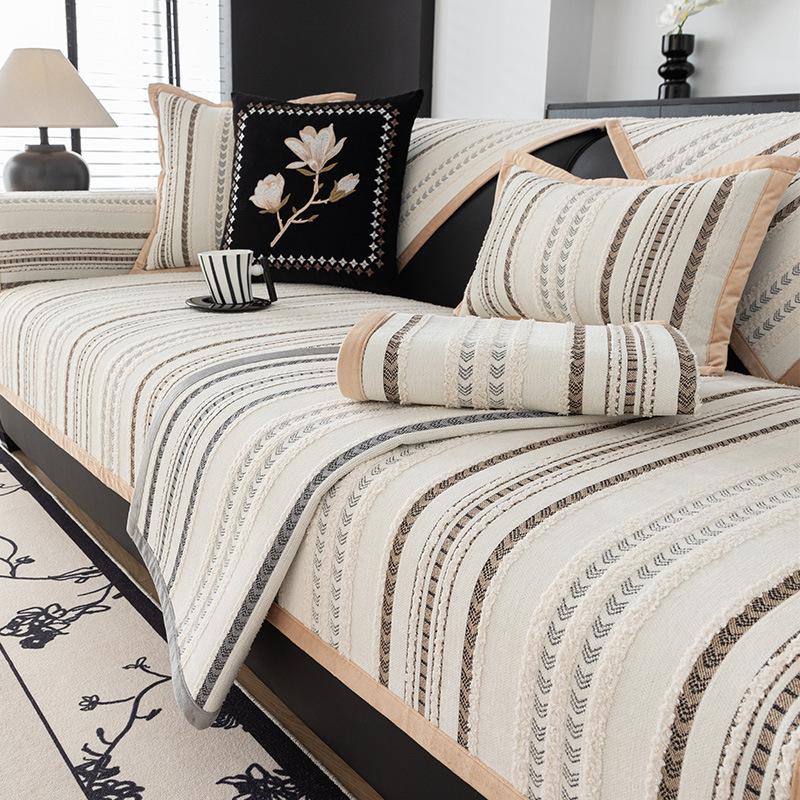 Four Seasons Universal Sofa Cushion New Cushion Non-Slip Fixed Nordic Style Simple Modern Leather Sofa Cover