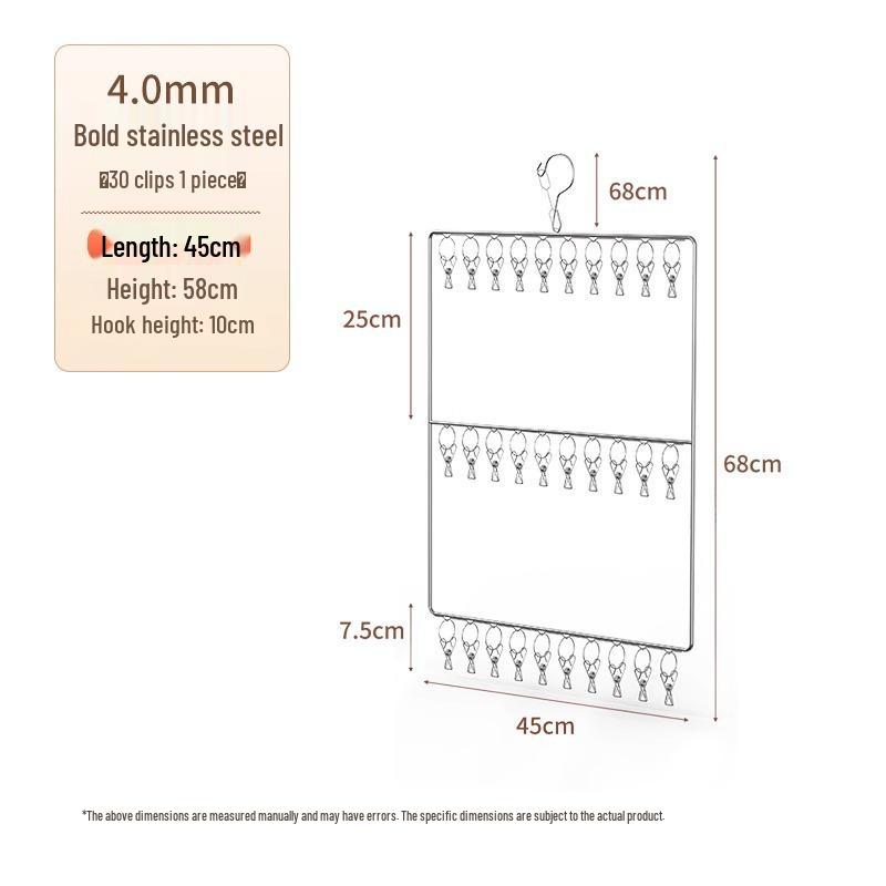 Hanging Hat Organizer Rack with Clips