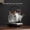 Transparent Glass Steaming Teapot Set with Electric Cooker