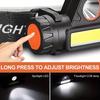 COB LED Powerful Headlamp USB Rechargeable Lamp with Magnetic Super Bright Waterproof Headlight Outdoor Emergency Working Light