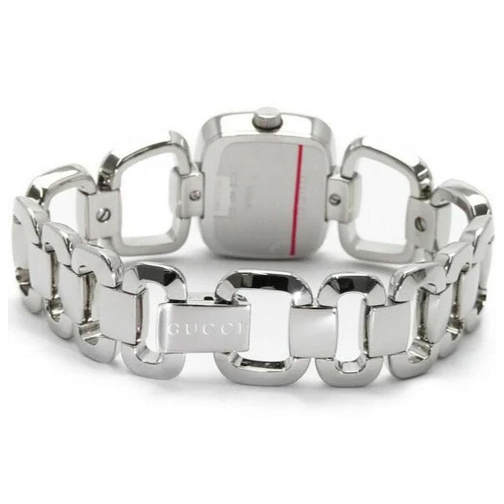 Gucci YA125509 Schwarzes Zifferblatt Edelstahl Diamant Damenuhr