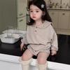 Korean Style Girls' Autumn Clothing Set 2025: Baby Romper & Two-Piece Outfit