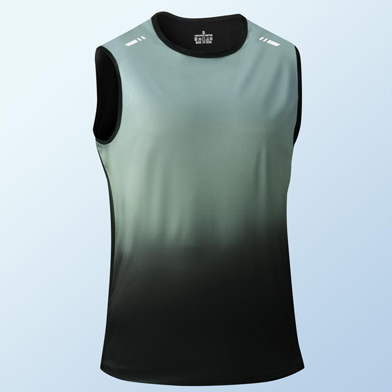 Gradient Gym Vest Men Outdoor Comprehensive Training Sleeveless T Shirts Men High Elasticity Sweat Absorbing Quick Dry Tank Tops