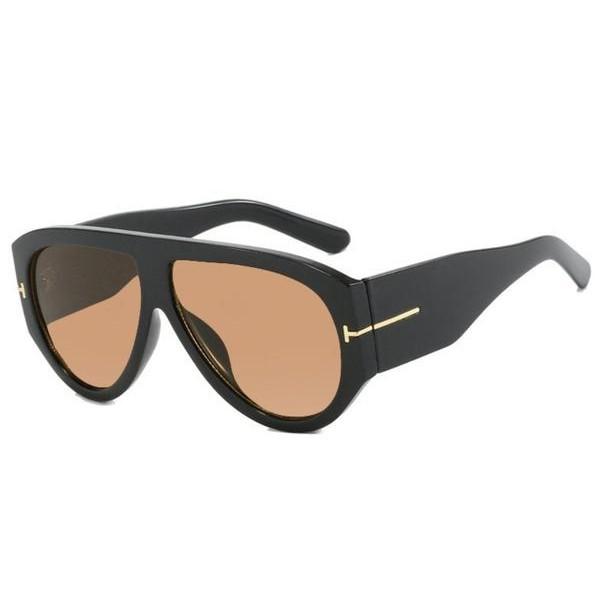 European and American retro large-frame pilot sunglasses for women ins fashionable, simple and versatile, showing a small square face, sunglasses f