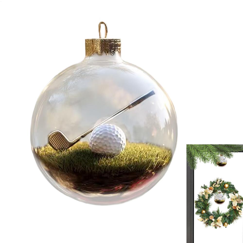Christmas Ball Ornaments Holiday Mini Sports Scene Ball Decor Hangable Christmas Ornament For Gathering Mantle Fireplace Porch