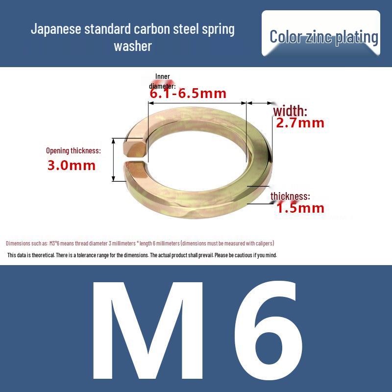 Level 8 Blackened Stainless Steel Anti-Slip Spring Washer, Japanese Standard, Sizes M6, M8, M10, M20.