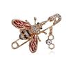 Exquisite Women Men Little Bee Fashion Crystal Brooch Decoration Rhinestone Insect Series Enamel Brooches Pins Accessories