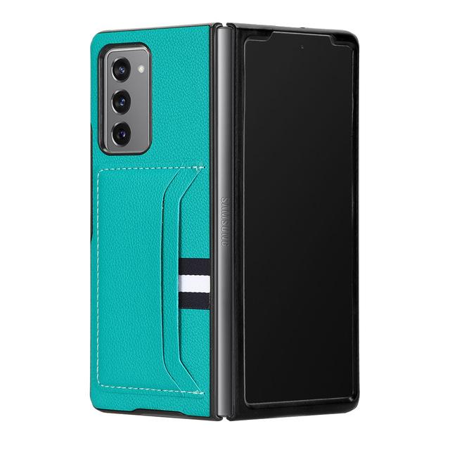 

Матовый кожаный чехол с защитой от царапин для Samsung Galaxy Z Fold 4 5g Fold3 Fold2 Fold4 Fold 3 2, защитный чехол для мобильного телефона for Samsung Z Fold 2 зелёный
