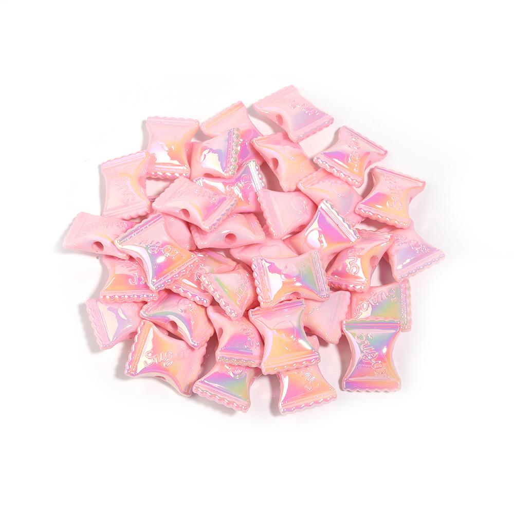 10pcs 17x21mm Acrylic Candy Beads Colorful Sweet Loose Spacer Beads For DIY Jewelry Making Necklace Bracelets Keychain Findings