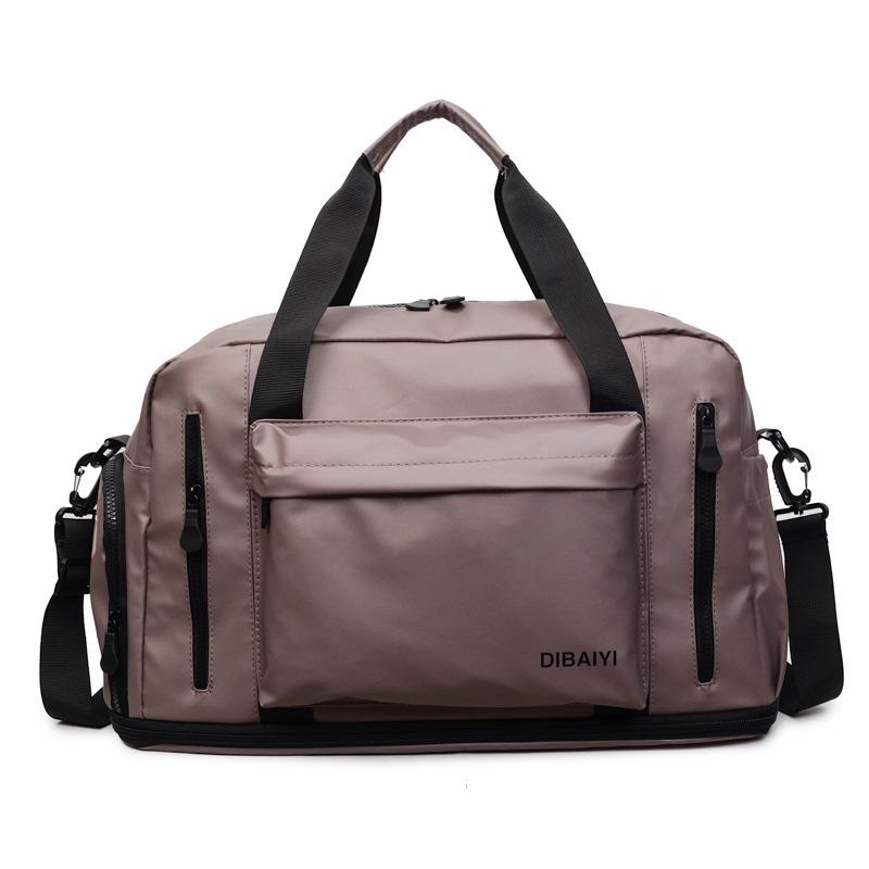 

Expandable Travel Bag with Wet/Dry Separation and Shoe Compartment for Sports and Fitness шампанського