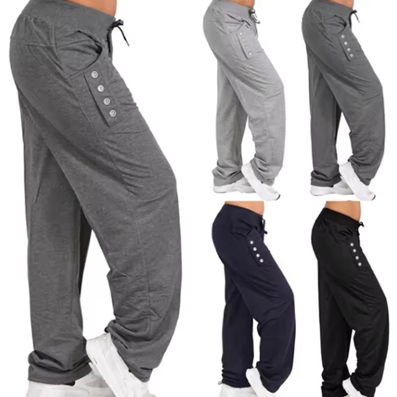 Schnürhose Lässige Weite Straight-Leg Hose Lässige Hose Damenhose Übergröße Damenleggings