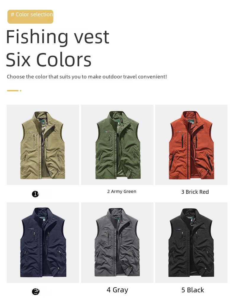 Schnelltrocknende Angel- und Fotoweste für Herren mit mehreren Taschen – Warme Outdoor-Weste für Herbst und Winter