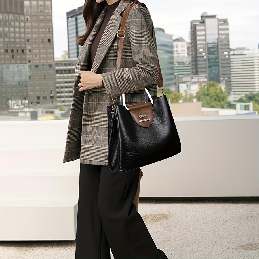 Women's Tote Bag with Multiple Pocket, Vintage Crossbody Bags for Women Daily Handbag Shoulder Bag, Phone Purse Pouch