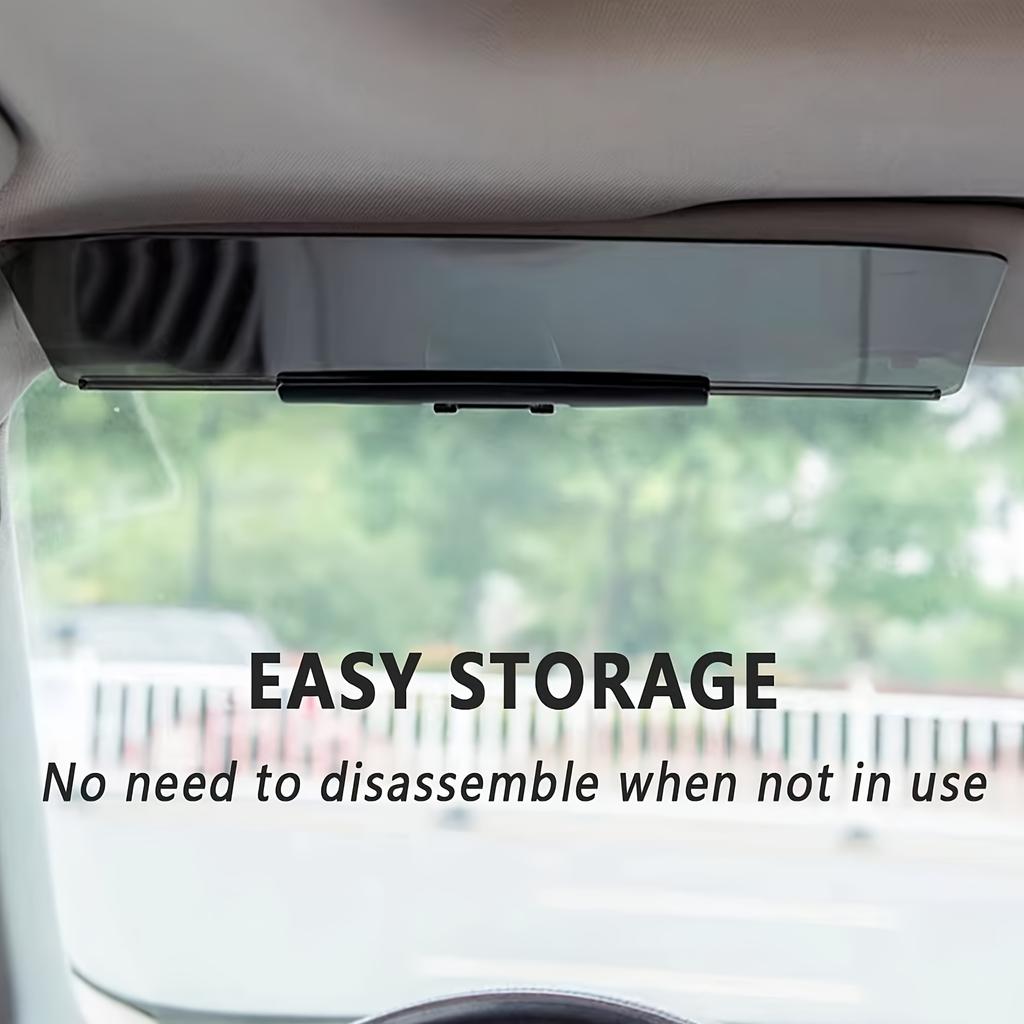 Car Sun Visor Anti-Glare HD Sunshade with UV Protection,Durable ABS Plastic,Snow Blind Prevention for All Seasons,Fit Any Car Model,with Buckle Closur