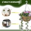 Set of 2 Artificial Silk Azalea Flowers, Hanging Planters with Basket, Faux Plants for Home Indoor Outdoor Decor, Pink and White