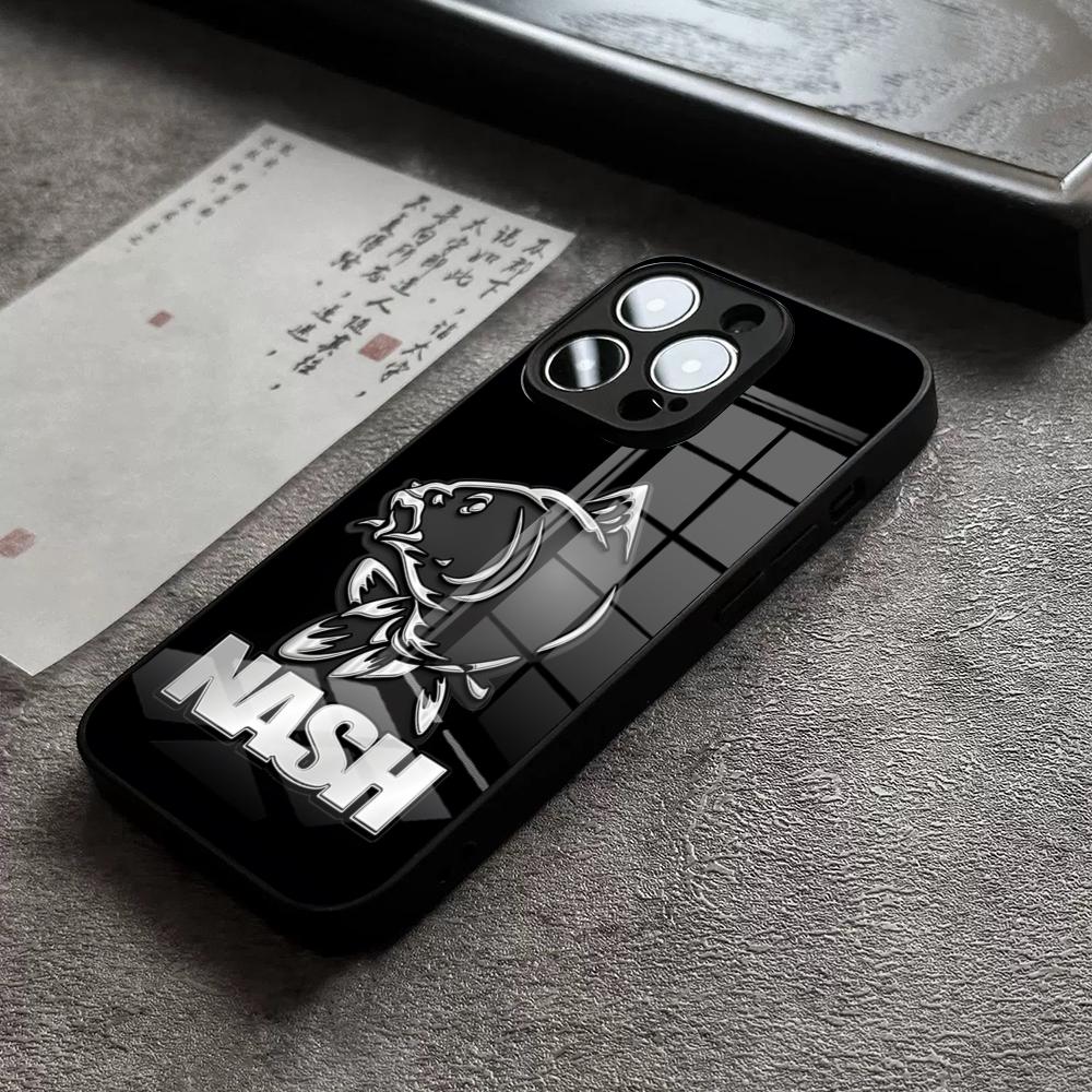 Nash Fishing Logos Phone Case For IPhone 16 Pro Max 14 17 Air 12 15 11 13 Mini X XR XS Max SE Glass Cover
