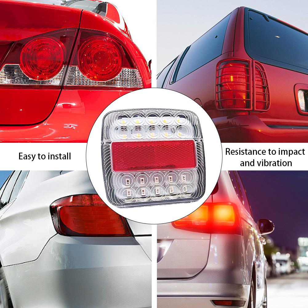 2Pcs Trailer Tail Lights 26 LED Stop Tail Lights 12V Rear Reverse Brake Stop Lamp Car Number Plate Light for Truck Van