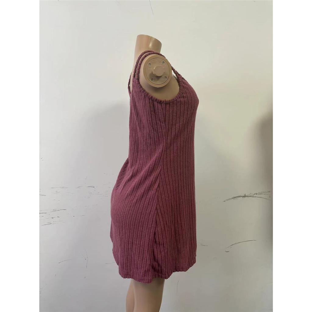 Women's Solid Color Casual Plus Size Suspender Vest Dress Clothes Sale