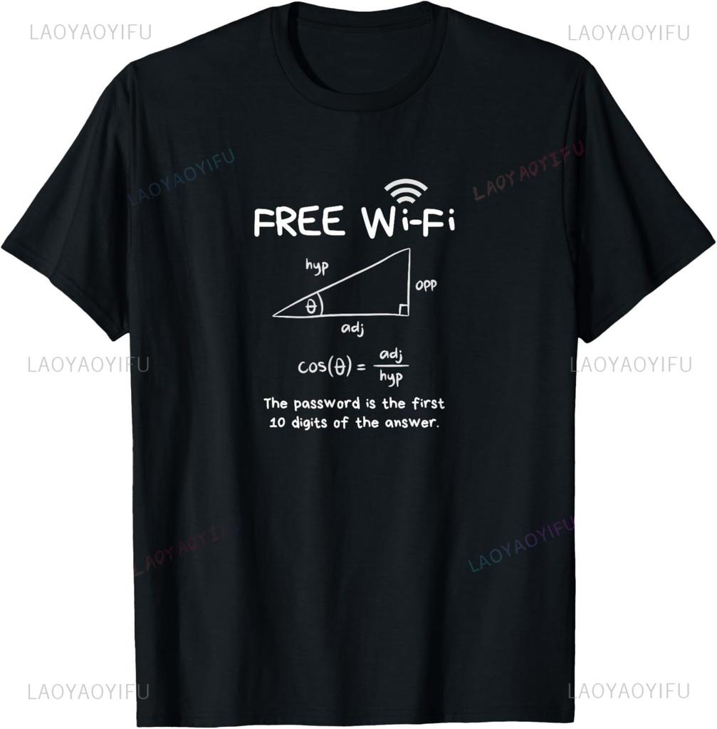 Funny Sarcasm Quote Mens Free WiFi Tshirt Math Equation Novelty Tee Men Clothing Printed Streetwear Graphic T Shirts