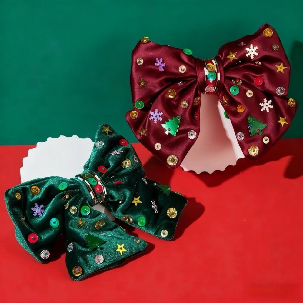 Snowflake Christmas Hair Clip Star Velvet Bow Hairpin Fashion Xmas Barrettes Christmas