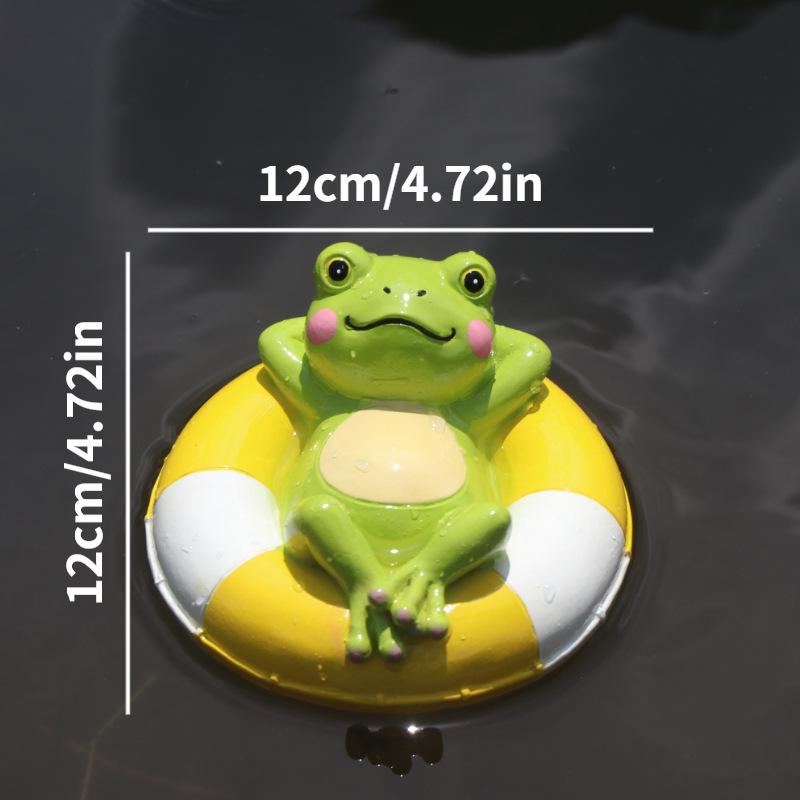 

Cute Cartoon Frog Resin Swim Ring for Pool or Fish Tank Decoration жёлтый