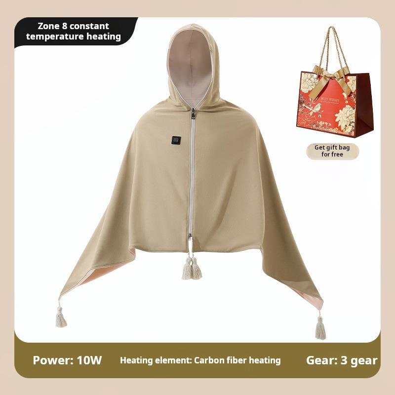 New Hooded Design Electric Blanket, Washable Office Shawl, Nap Heating Portable Blanket