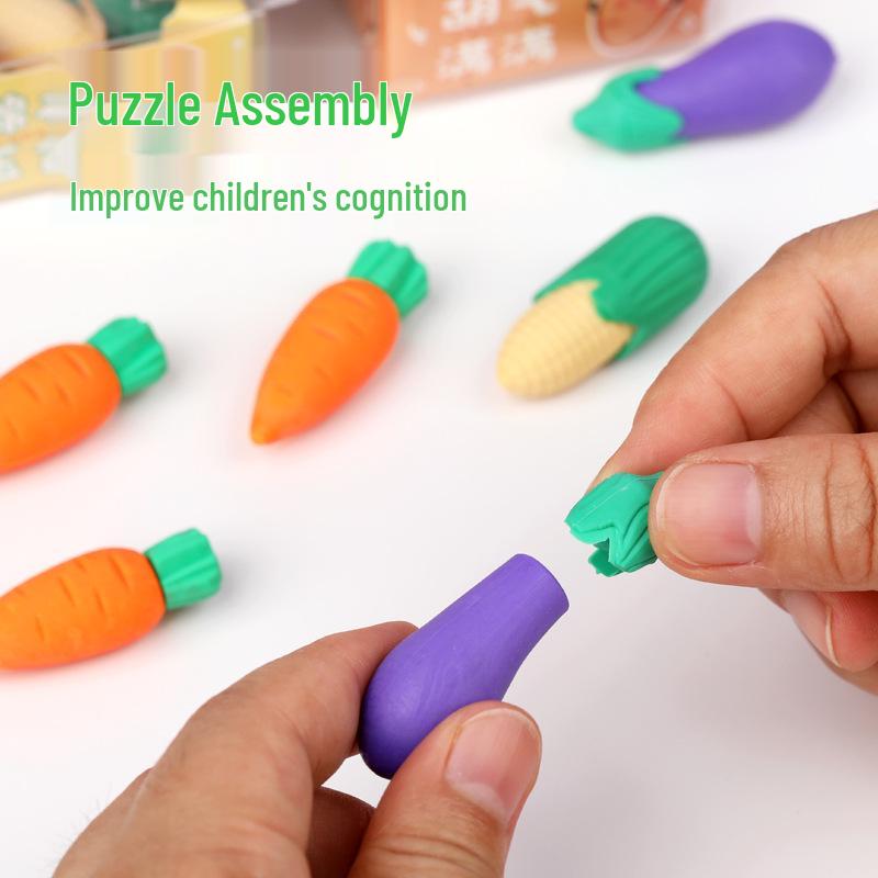 Creative Cartoon Fruit & Vegetable Erasers - Boxed Set for Kindergarten Gifts & Prizes