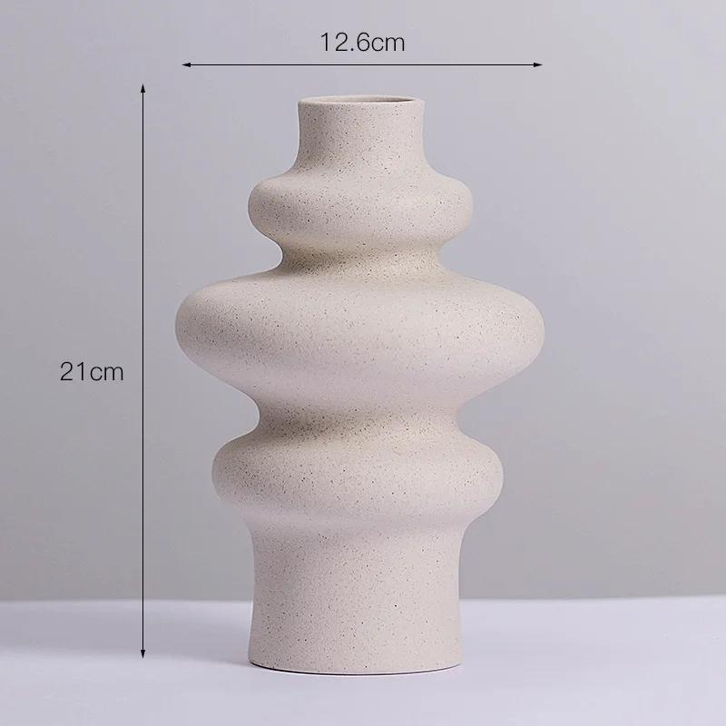 Ins Style Ceramic WhiteVase Decoration Spiral Vase Modern Home Decoration Home Living Room Decoration