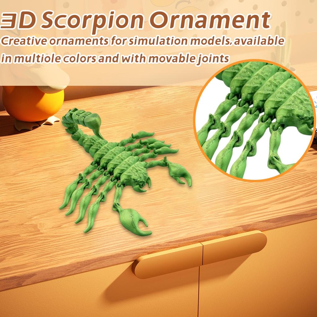 3D Printed Scorpion Desktop Ornaments With Adjustable Joints