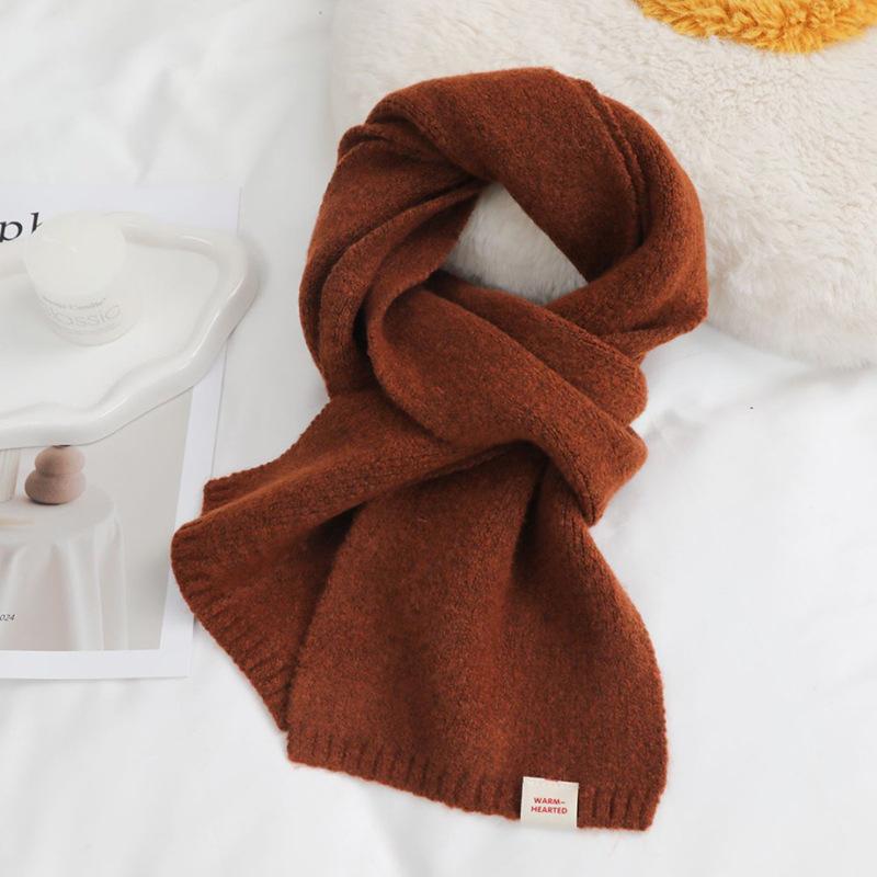 Autumn and winter new scarf Dongdaemun Korean atmosphere solid color versatile light luxury high-end soft waxy warm scarf women