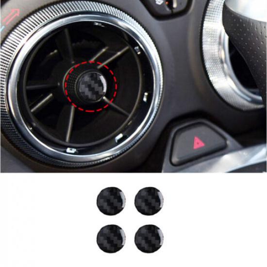 4 Pieces Bright Carbon Fiber Car Center Air Vent Point Sticker For Camaro 16-19