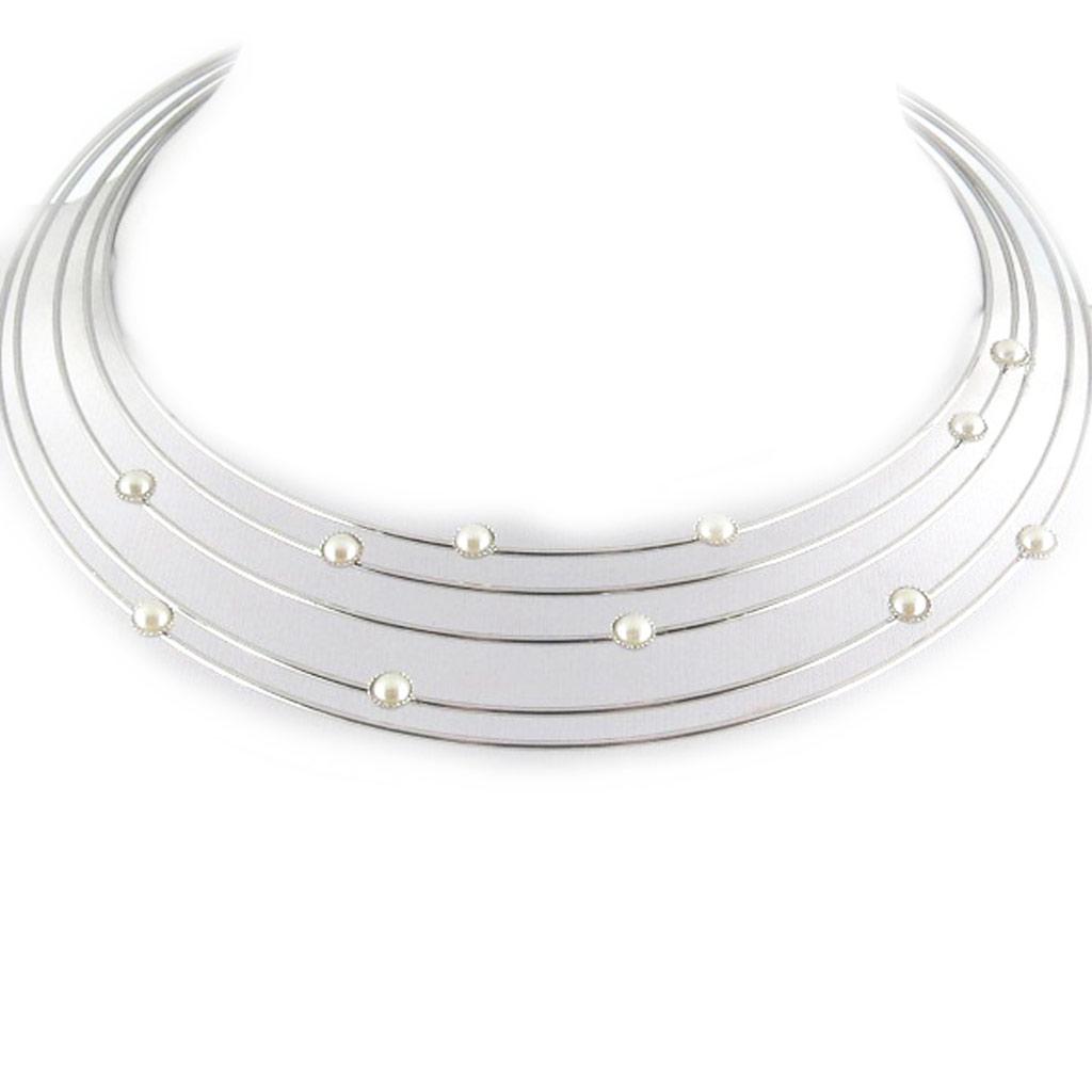 Les Trésors De Lily [L1340] - White 'Sissi' Designer Necklace