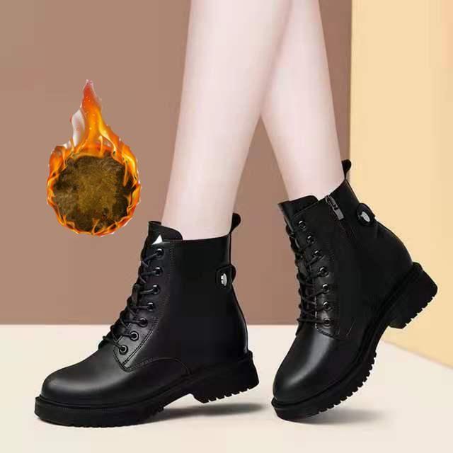 

Женские зимние короткие ботинки для улицы, нескользящая обувь для ходьбы, повседневные ботинки на толстой подошве, модная удобная обувь 34EU/CN35