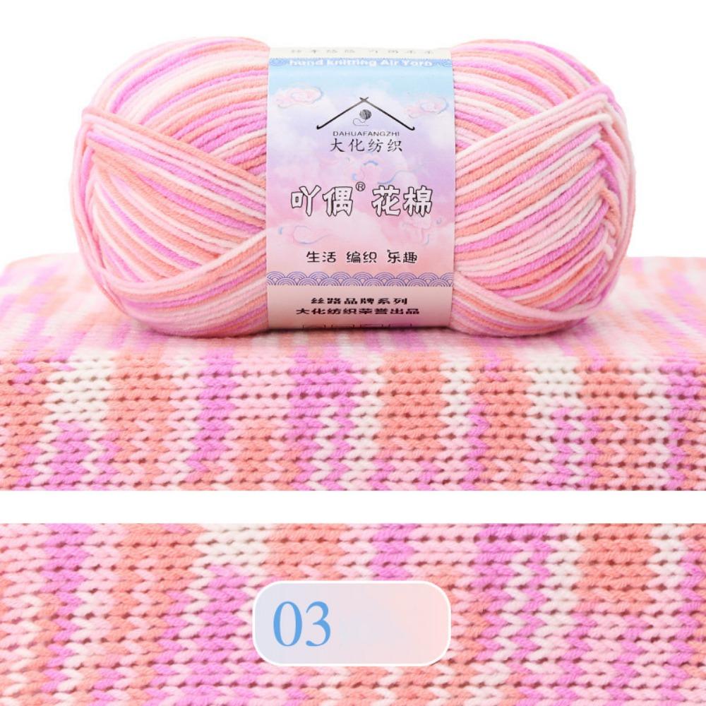4Ply Knitting Yarn Color Gradient Dyeing Yarn Count 16S Milk Cotton Yarn Combed Cotton Milk Cotton Blend Cotton Yarn