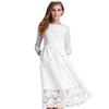 2025 Autumn Women's Lace Hollow Round Neck Slim Dress