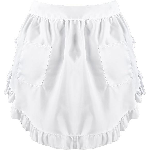 Maid Waist Apron with Two Pockets Women's Waitress Kitchen Cleaning Half Apron