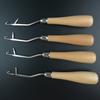 2pc Wood Handle Latch Crochet Hook Hair Weave Needle Wigs Knitting Extensions Styling Tools Carpets Making Repair Craft Tools