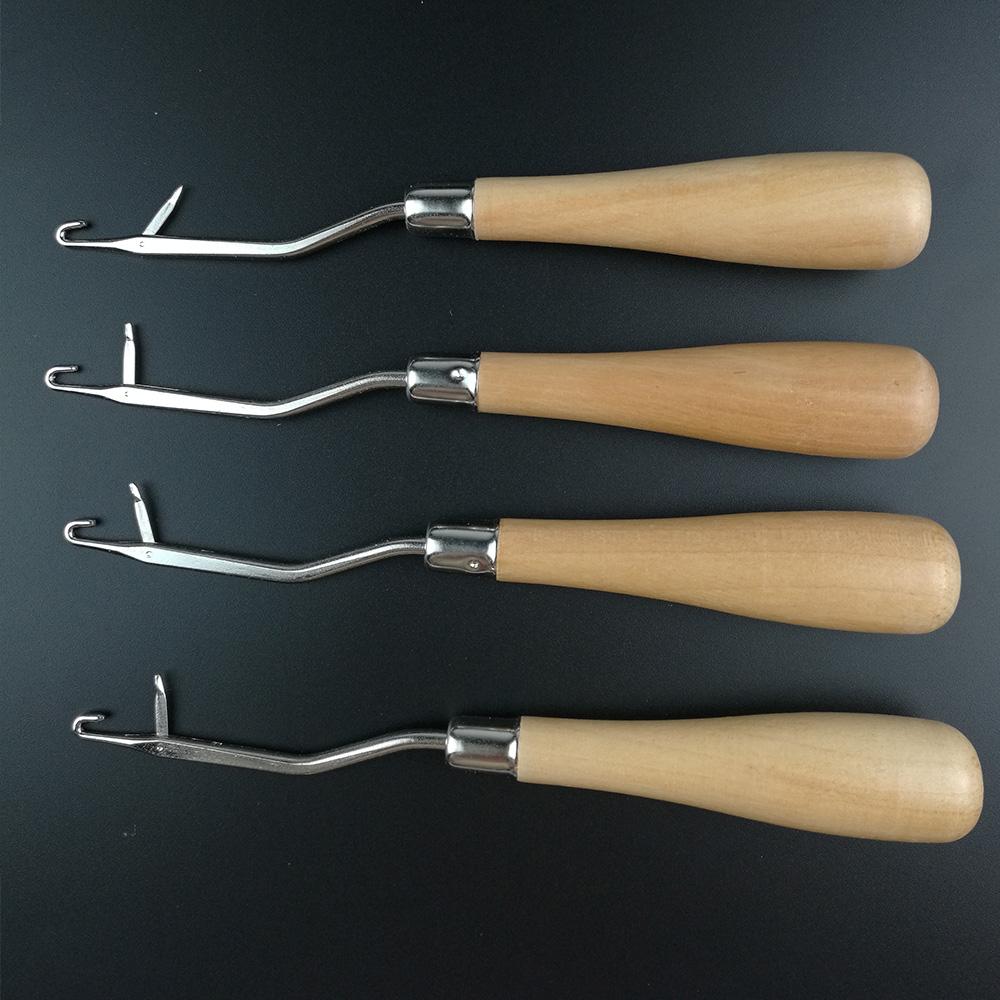 2pc Wood Handle Latch Crochet Hook Hair Weave Needle Wigs Knitting Extensions Styling Tools Carpets Making Repair Craft Tools